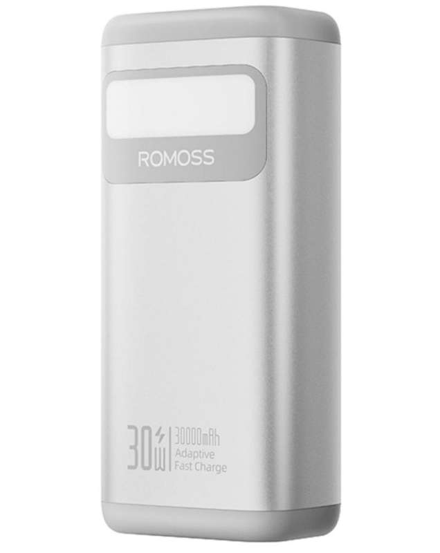 Romoss PMT30 30000mAh 30W Fast Charge Power Bank  Silver