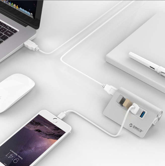 4-Port USB 3.0 Hub by Orico  Durable Aluminum Housing