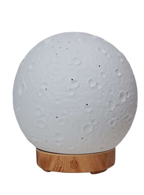 3D Moon Lamp Aromatherapy Diffuser with Wooden Base  Relaxing and Stylish Home Decor