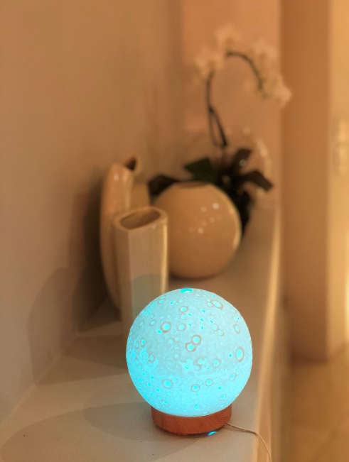 3D Moon Lamp Aromatherapy Diffuser with Wooden Base  Relaxing and Stylish Home Decor
