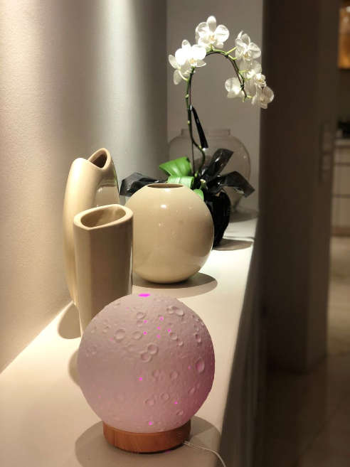 3D Moon Lamp Aromatherapy Diffuser with Wooden Base  Relaxing and Stylish Home Decor