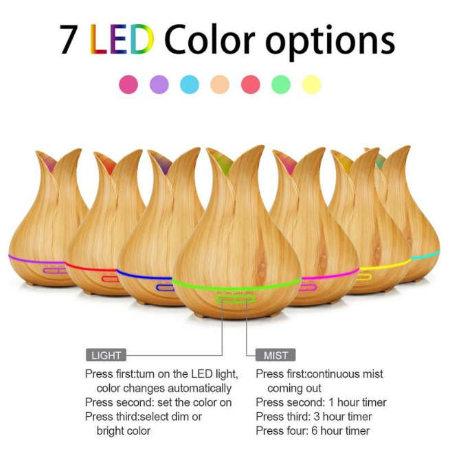 400ml Tulip Aroma Diffuser with LED Light