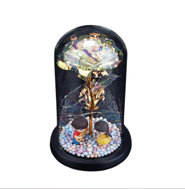 Romantic Forever Rose in a Glass Dome Night Light  - VTS-SR