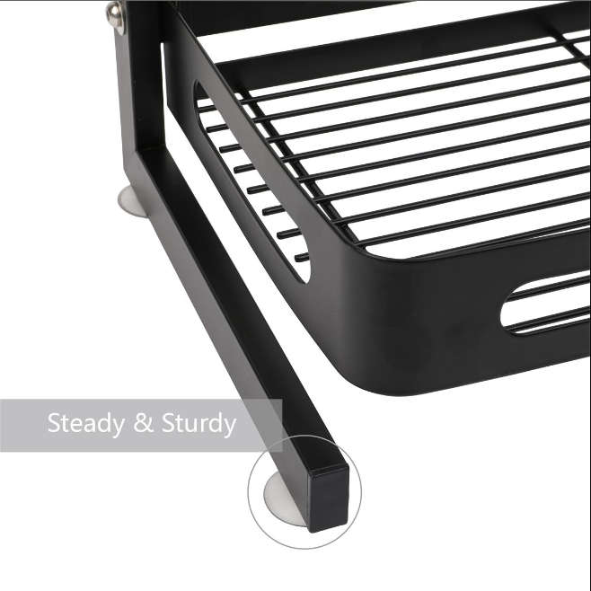Silkinder 3-Tier Spice Rack  Free-Standing, Multifunctional Kitchen Organizer - Black