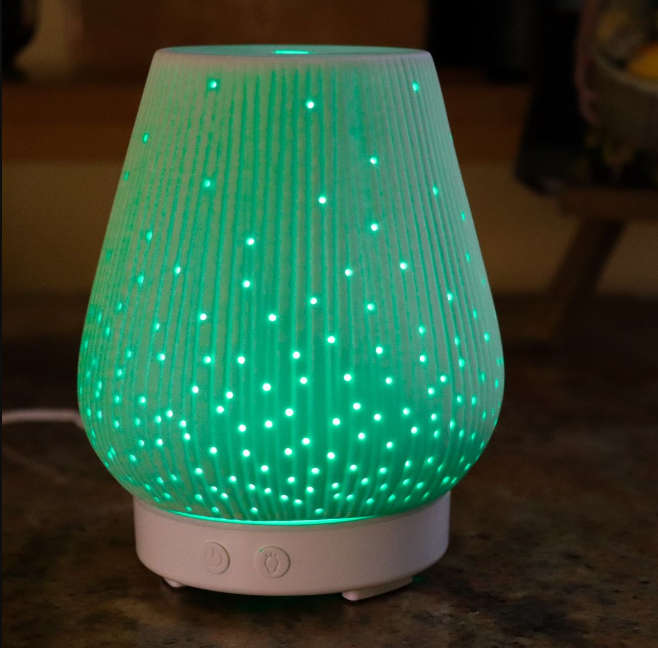 Silkinder Ceramic Starry Nights Diffuser  Aromatherapy & Nightlight in One