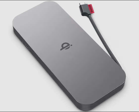 Lenovo GO Wireless Power Bank 10000mAh - Qi-Certified Fast Charging (18W PD, 15W Wireless