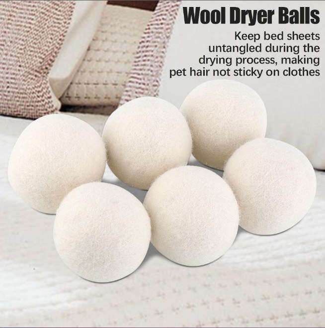 Eco-Friendly Wool Dryer Balls (6-Pack)  Hypoallergenic & Static-Free