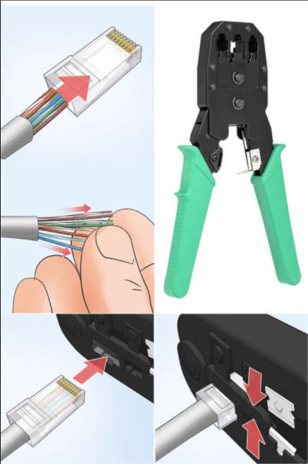 TBYTE Network Installation Kit - Crimper, Tester, Punch Down Tool & Stripper