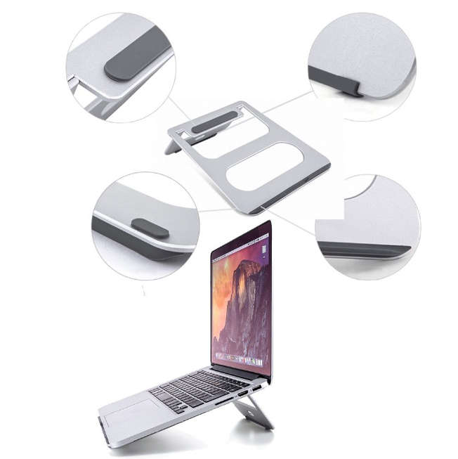 TBYTE Slim Aluminum Laptop Stand - Adjustable Cooling Riser for MacBook/PC