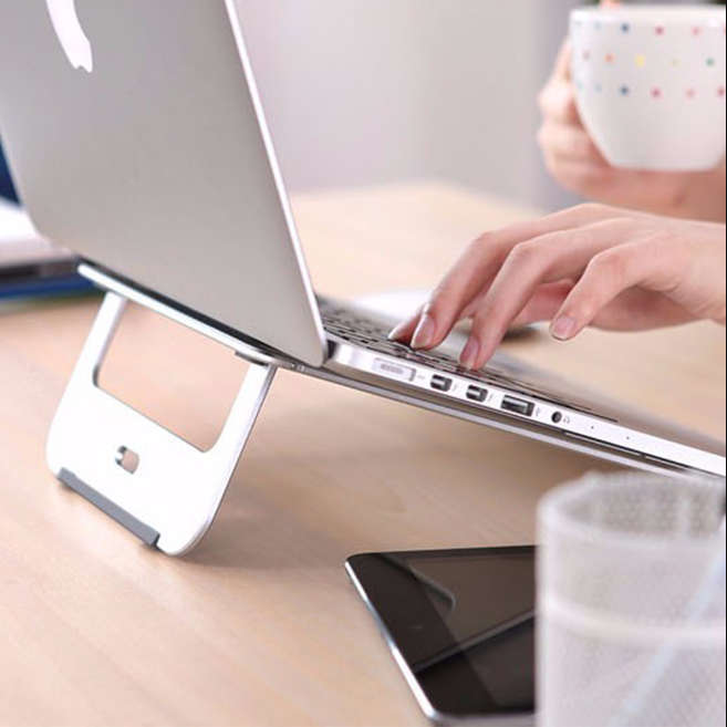 TBYTE Slim Aluminum Laptop Stand - Adjustable Cooling Riser for MacBook/PC