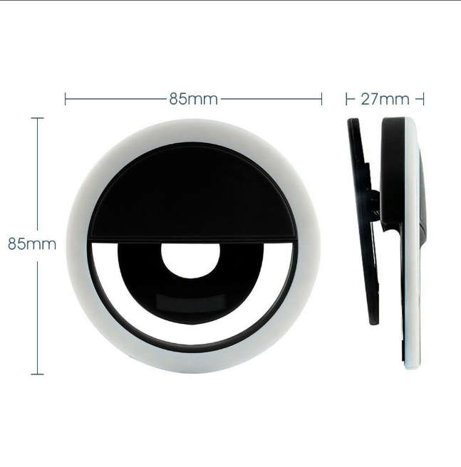 Portable Phone Ring Light - Rechargeable LED Selfie Light with 3 Colors