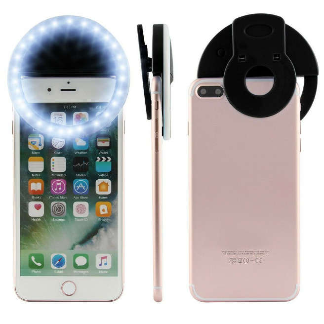 Portable Phone Ring Light - Rechargeable LED Selfie Light with 3 Colors
