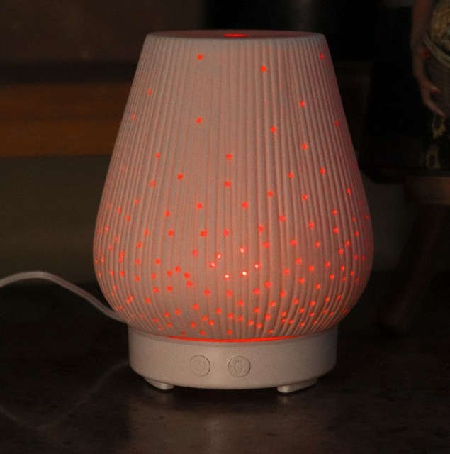 Silkinder Ceramic Starry Nights Diffuser  Aromatherapy & Nightlight in One