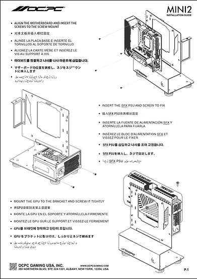 OCPC MINI II ITX PC Case  Compact Black Chassis for Small Form Factor Builds