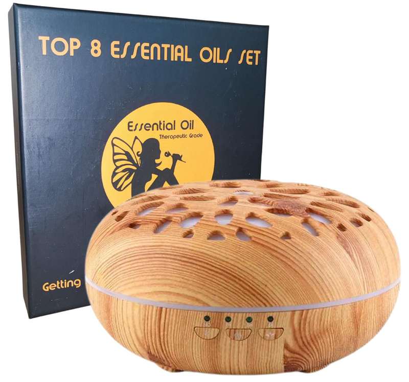 Silkinder Floral Round Aromatherapy Diffuser with 8 Therapeutic Essential Oils | Relax & Rejuvenate
