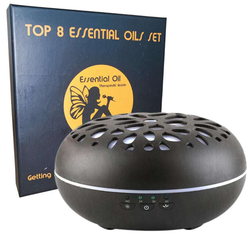 Silkinder Floral Round Aromatherapy Diffuser with 8 Therapeutic Essential Oils | Relax & Rejuvena...