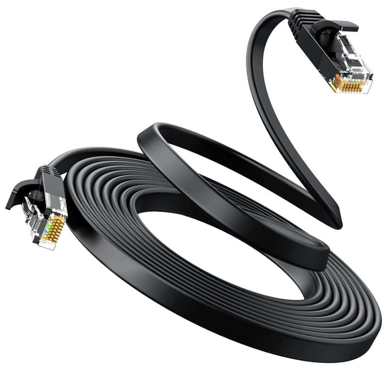 UGREEN NW102 Cat6 U/UTP Flat Ethernet Cable 15m - Black
