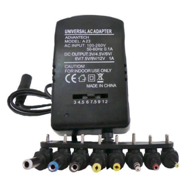Microworld AC/DC Power Adapter 12W - 1Amp Switchable 3V/4.5V/5V/9V/7.5V/12V