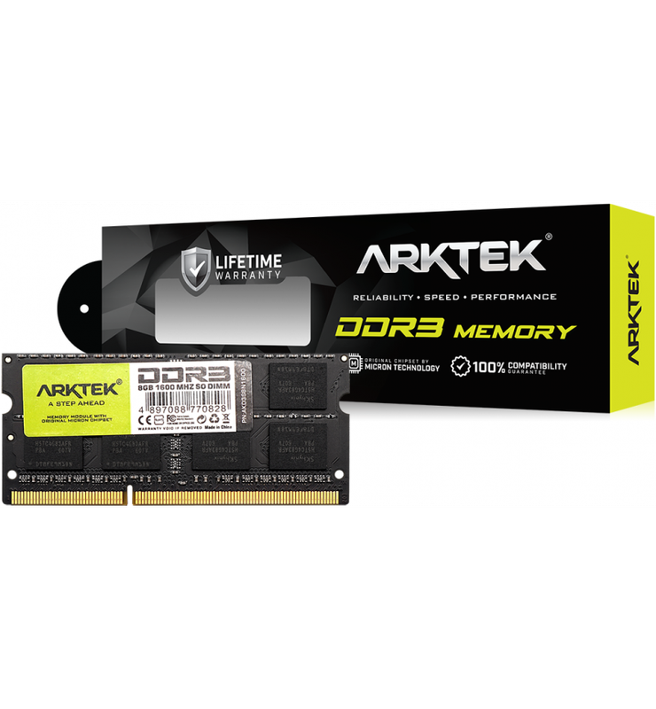 Arktek Memory 8GB DDR3 PC-1600 SO-DIMM RAM Module for Notebook