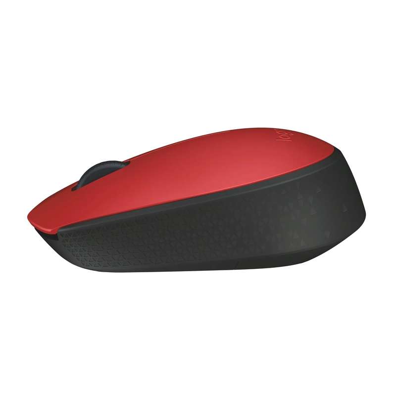 910-004641- LOGI M171 910-004641  Wireless mouse  (RED) Nano USB receiver 3 buttons optical .