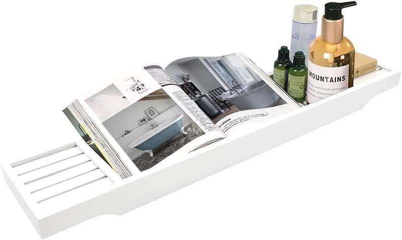 BAMBOO BATH CADDY-WHITE