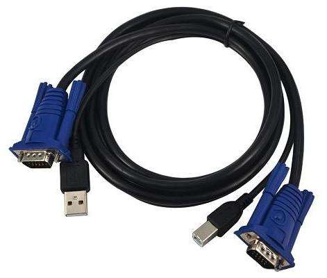 Microworld 1.8M KVM Cable with VGA and USB for Seamless Device Connectivity