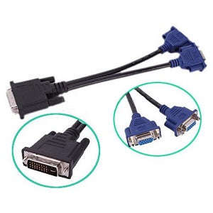 DVI-I Male to VGA Female Splitter Cable - 20Cm Dual Link 24 Pin Adapter