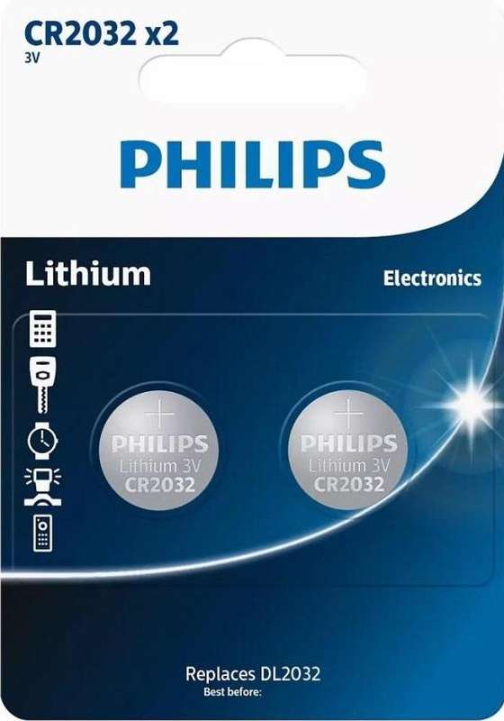 Philips Battery Button Cell - Cr2032 3.0V (2-units) Lithium