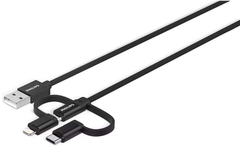 3-In-1: 1.2M - Charge & Sync Braided