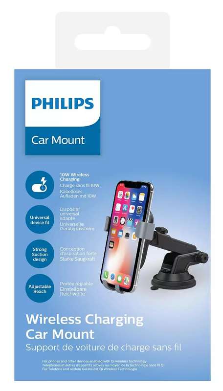 Philips Car and Desk Mount Compatible with QI Wireless Charging