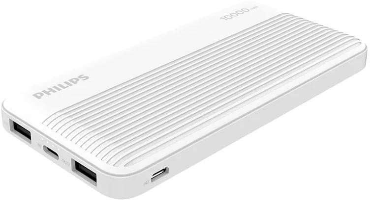 Philips 3 Port Power Bank with 2 USB-A & 1 USB-C Ports - 10000mAh Capacity