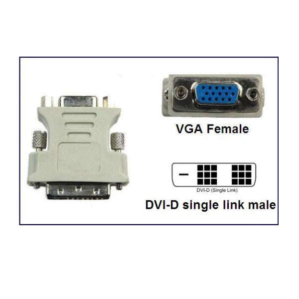Microworld DVI-D Male to VGA Female Adapter - 18+1 Pin Connector for Clear Video Transfer