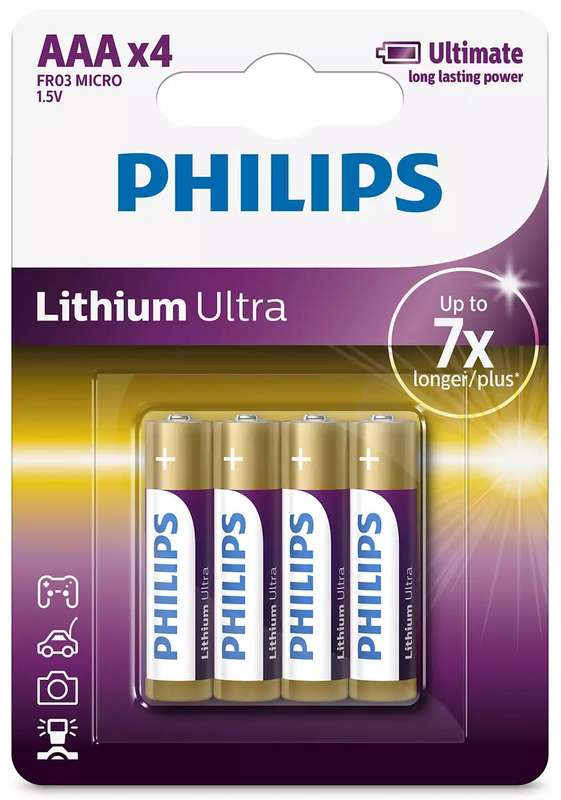 Philips Lithium Ultra Aaa 4-Blister