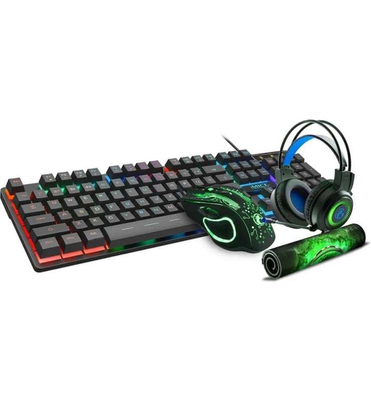 MicroWorld IMICE 4-in-1 Gaming Combo Set  RGB Keyboard, Mouse, Headset & Mouse Pad