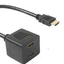 MicroWorld HDMI Male to 2x Female Splitter - 20cm Cable Length HDMI Adapter