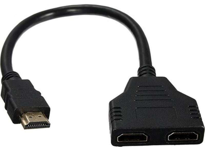 Microworld HDMI Y Splitter Cable - Male to Dual Female Adapter for Dual Monitor Setup