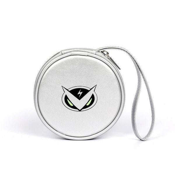 LED Portable Makeup Mirror with Built-in Wireless Charger - Silver