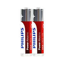 Philips Power Alkaline AA Batteries 2 Pack Long Lasting Reliable Performance for Remotes Clocks F...