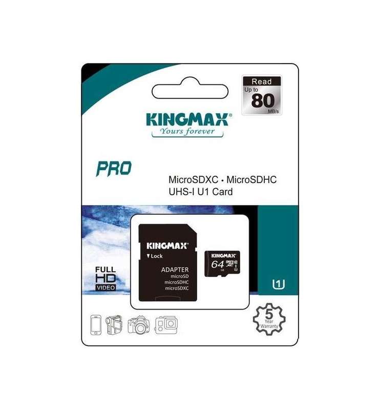 Kingmax 64GB MicroSD Memory Card Class 10 High Speed Storage for Mobile Camera and Video