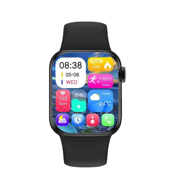 MicroWorld 103 Ultra Smart Watch  1.7 Touchscreen, Heart Rate & SpO2 Monitor, 10-Day Battery