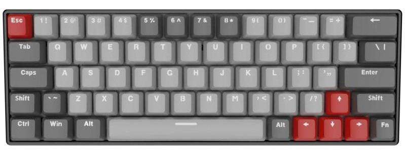 OCPC Gaming ZEROMINI Light Grey Mechanical Keyboard RGB Effect - 61 Key