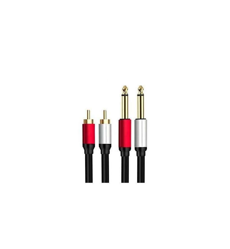 RCA MALE 6.35 MM TO DUAL RCA MALE