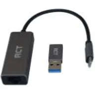 RCT ADP-GN3126 USB 3.1 TYPE C GIGABIT RJ45 ETHERNET ADAPTOR WITH USB TYPE A ADAPTOR