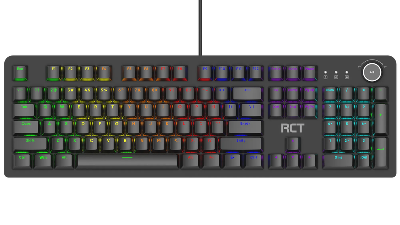 RCT HyperKey 104 keys Mechanical Gaming Keyboard; Blue mechanical switches; Multi Color LED Backl...