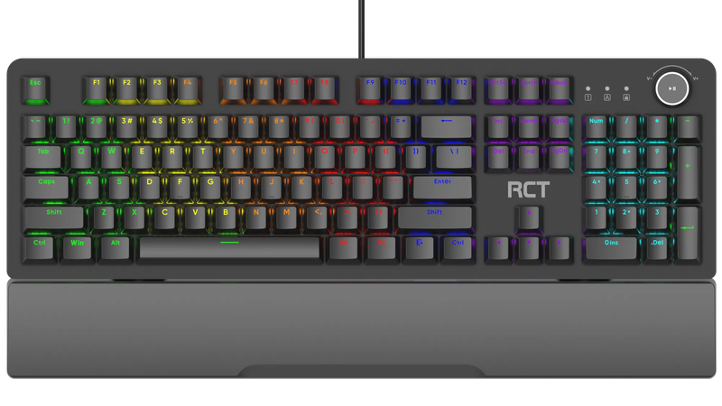 RCT HyperKey 104 keys Mechanical Gaming Keyboard; Blue mechanical switches; Multi Color LED Backl...