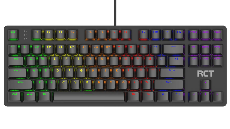 RCT HyperKeyTKL 87 keys Mechanical Gaming Keyboard; Blue mechanical switches; Multi Color LED Bac...