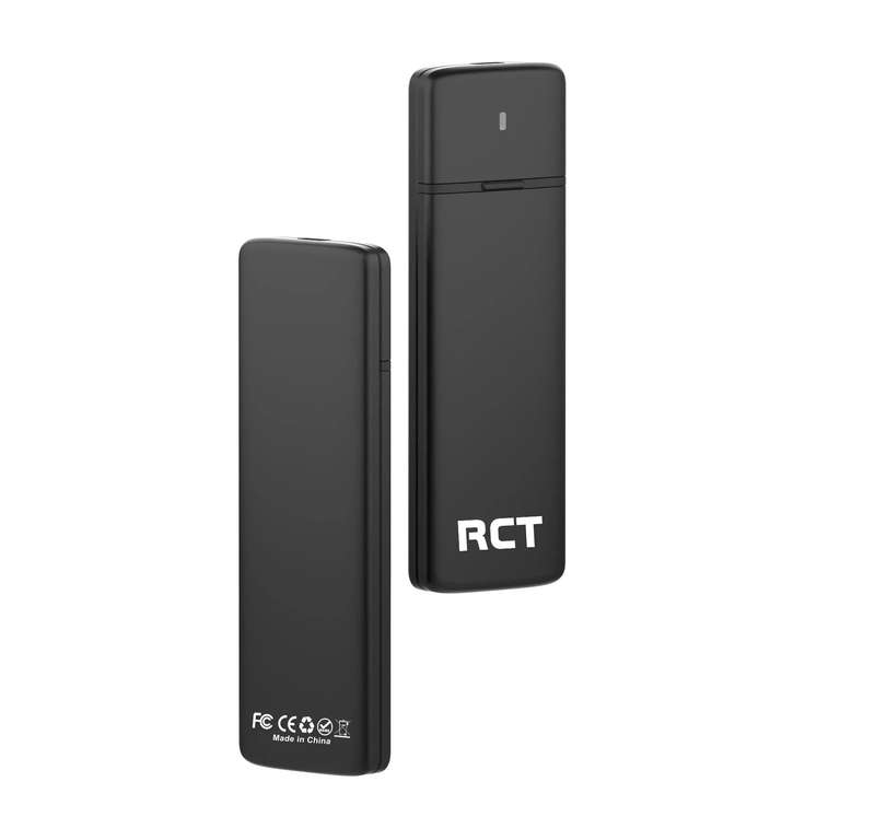RCT M.2 NVMe & SATA SSD Enclosure; USB C to USB C enclosure and USB A to USB C adaptor; 10 GBPS
