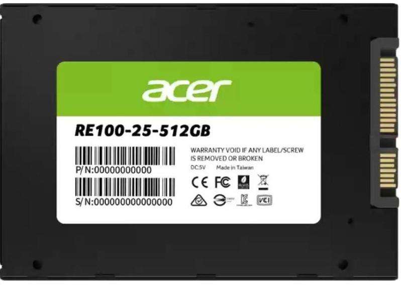 Acer 2.5-Inch 512GB Solid State Drive SSD SATA 512GB 3D TLC - RE100-25-512GB