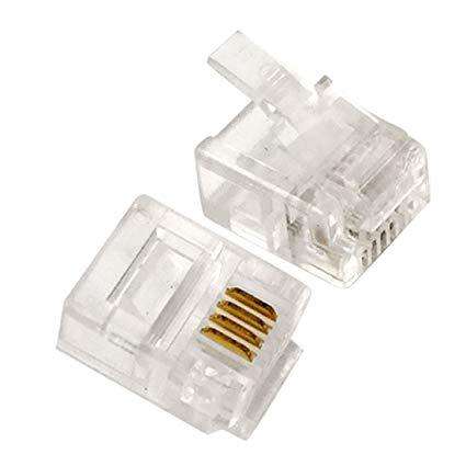 RJ11 Connectors 25 Pack | Microworld Networking Accessories for Telecommunication