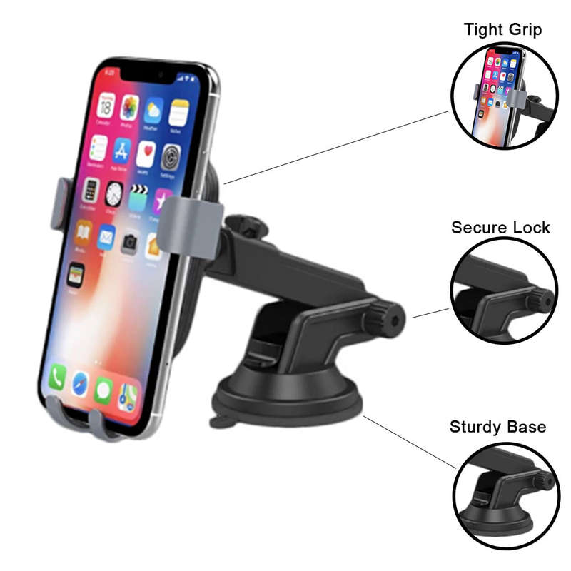 Philips Car Mount with 10W Qi Wireless Charging  Secure Dashboard & Vent Holder